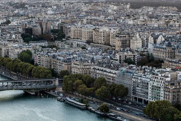Kilátás Eiffel Toronyból Naplemente Idején Párizs Franciaország — Stock Fotó