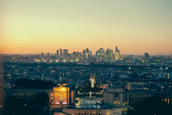 Paris Ranska Lokakuuta 2016 Pariisi Ranska Defense Ilmakuva Liiketiloista Auringonlaskun — kuvapankkivalokuva