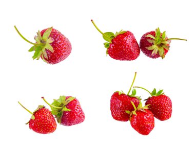 Parlak kırmızı vitaminli çilek, izole edilmiş.