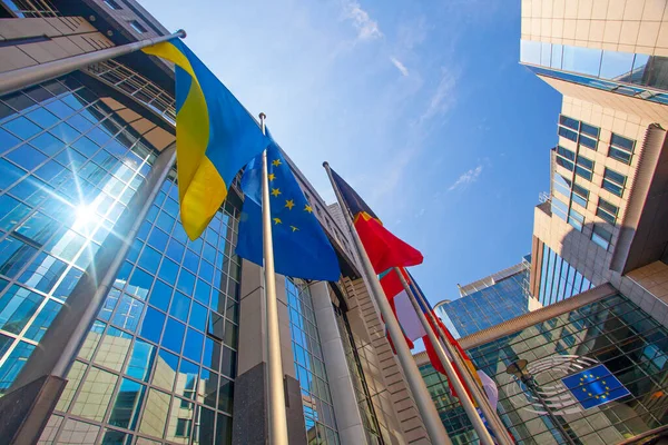 Bruselas Bélgica Junio 2022 Exterior Las Oficinas Del Parlamento Europeo — Foto de Stock