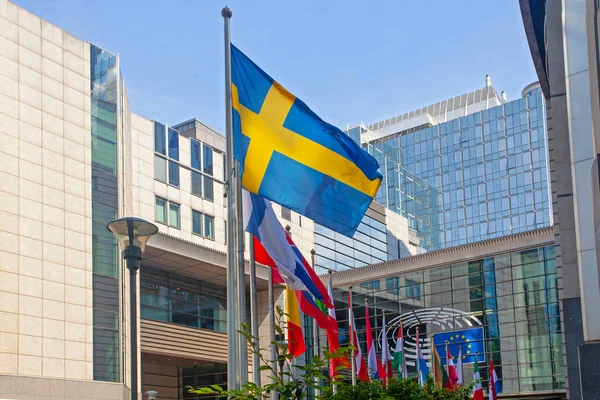 Bruselas Bélgica Junio 2022 Exterior Las Oficinas Del Parlamento Europeo — Foto de Stock