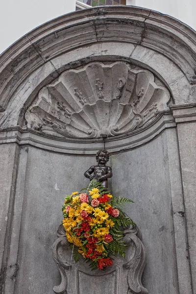 Bruxelas Bélgica Junho 2022 Estátua Manneken Pis Bruxelas Estátua Menino — Fotografia de Stock