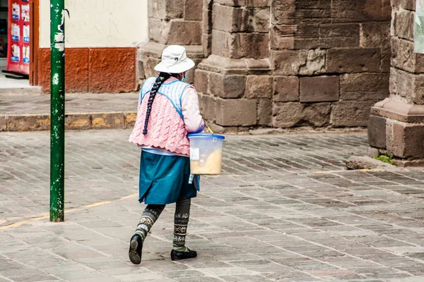 Pérou Mai 2022 Peuple Péruvien Vêtements Traditionnels Près Cusco Pérou — Photo