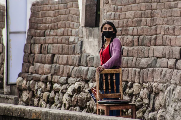 Perú Mayo 2022 Peruanos Con Ropa Tradicional Cerca Cusco Perú — Foto de Stock