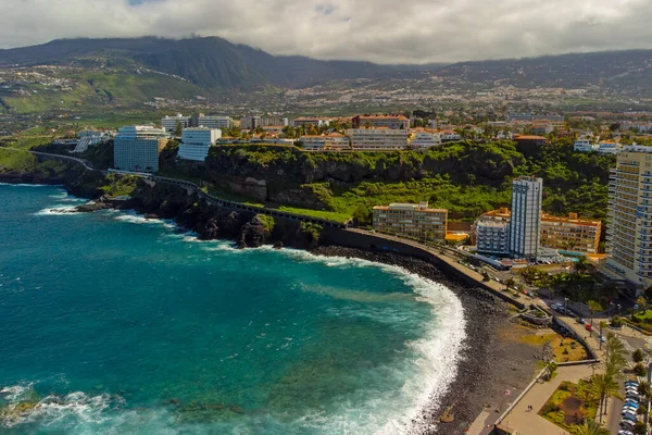 Paisagem Aérea Com Puerto Crusz Costa Oceano Atlântico Tenerife Ilha — Fotografia de Stock