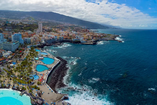 Luftbild Mit Puerto Crusz Atlantikküste Teneriffa Kanarische Insel Spanien — Stockfoto