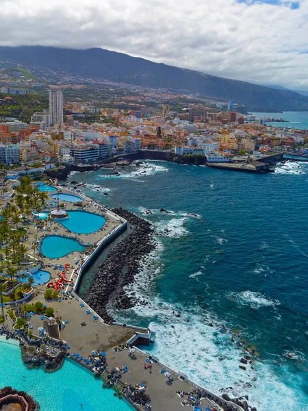Flyglandskap Med Puerto Crusz Atlantkusten Teneriffa Kanarieöarna Spanien — Stockfoto