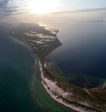 Dzharylgach adasının yazın insansız hava aracı ile çekilmiş görüntüsü. Ukrayna