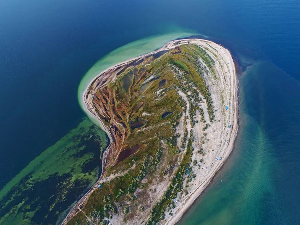 Pemandangan Udara Pulau Dzharylgach Musim Panas Diambil Dengan Drone Ukraina — Stok Foto