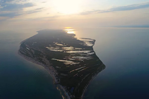 Vista Aérea Isla Dzharylgach Verano Tomada Con Dron Ucrania —  Fotos de Stock