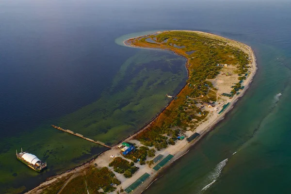Aerial View Dzharylgach Island Summer Taken Drone Ukraine — ストック写真