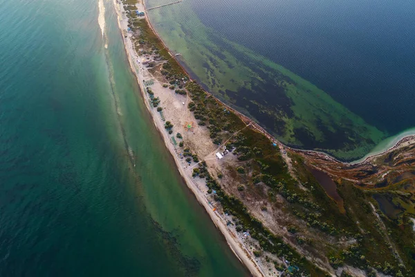 Αεροφωτογραφία Του Νησιού Dzharylgach Καλοκαίρι Λαμβάνεται Drone Ουκρανία — Φωτογραφία Αρχείου