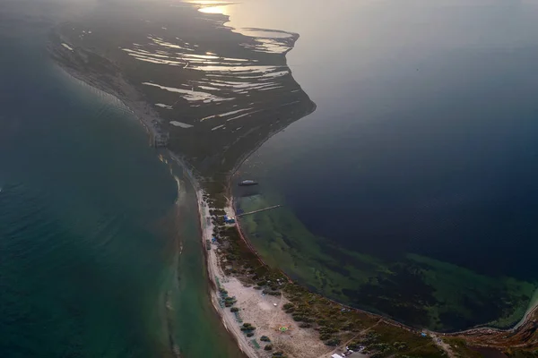 Вид Повітря Острів Джхарилгач Влітку Взятий Дроном Україна — стокове фото