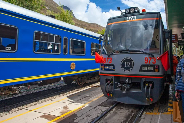 Cusco Peru Maio 2022 Vagão Trem Inka Rail Ferrovia Paisagem — Fotografia de Stock