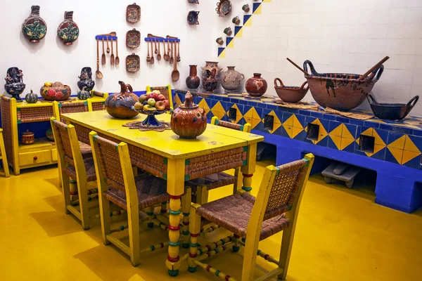 Coyoacan Mexico Março 2022 Cozinha Casa Azul Casa Azul Casa — Fotografia de Stock