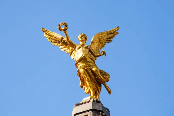 Estátua Anjo Independência Localizada Avenida Paseo Reforma Este Dos Ícones — Fotografia de Stock