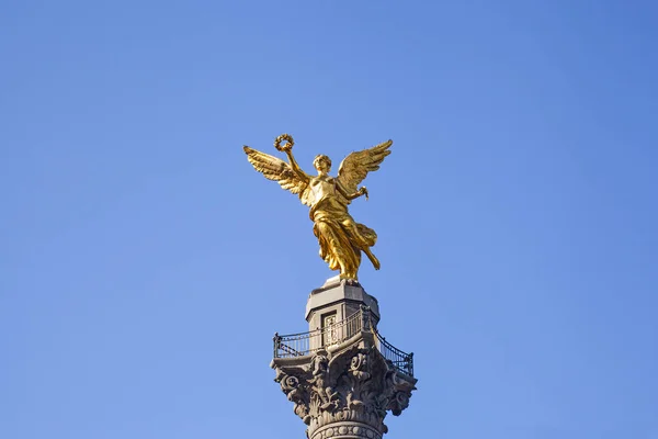Estátua Anjo Independência Localizada Avenida Paseo Reforma Este Dos Ícones — Fotografia de Stock