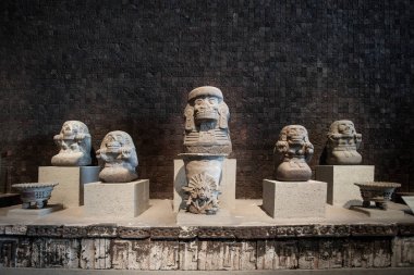 Mexico City, Meksika - 12 Mart 2022. Ulusal Antropoloji Müzesi, Meksika 'nın en büyük ve en çok ziyaret edilen müzesidir.
