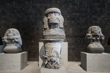 Mexico City, Meksika - 12 Mart 2022. Ulusal Antropoloji Müzesi, Meksika 'nın en büyük ve en çok ziyaret edilen müzesidir.