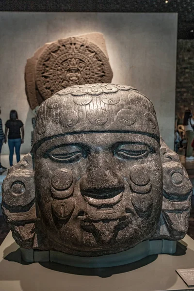 Mexico City Mexico March 2022 Aztec Maya Sun Calendar Monolith — Foto Stock
