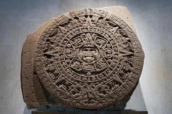 Mexico City Mexico March 2022 Aztec Maya Sun Calendar Monolith — Stock fotografie