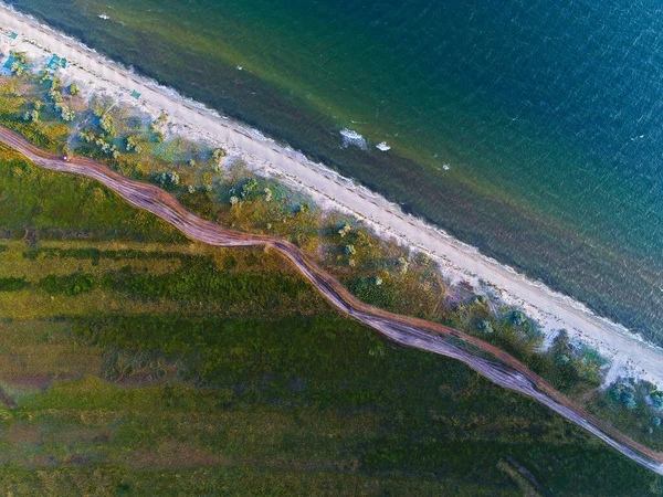 Aerial View Kinburnska Spit Taken Drone Southern Ukraine —  Fotos de Stock