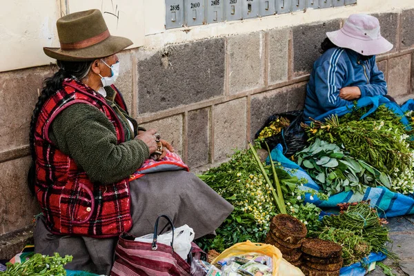 Peru May 2022 Peruvian People Traditional Clothes Cuzco Cusco Peru — Foto de Stock