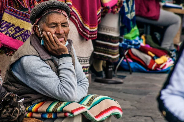 Perú Mayo 2022 Peruanos Con Ropa Tradicional Cuzco Cusco Perú — Foto de Stock