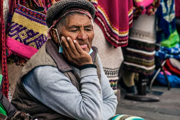 Peru Mai 2022 Peruaner Traditioneller Kleidung Cuzco Cusco Peru Mai — Stockfoto