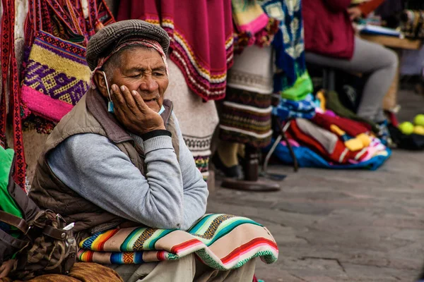 Perú Mayo 2022 Peruanos Con Ropa Tradicional Cuzco Cusco Perú — Foto de Stock