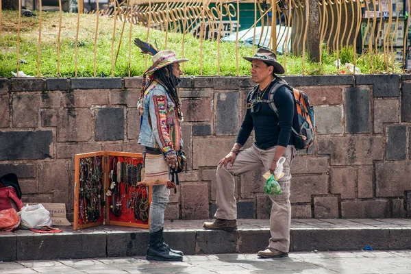 Perú Mayo 2022 Pueblo Peruano Cuzco Hombre Indio Ropa Tradicional — Foto de Stock