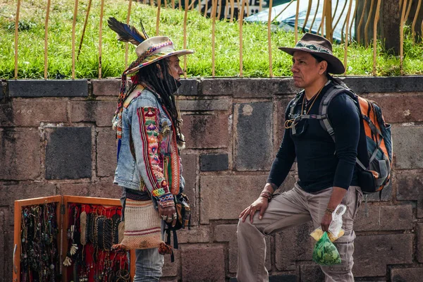 Peru May 2022 Peruvian People Cuzco Indian Man Traditional Clother — Foto de Stock