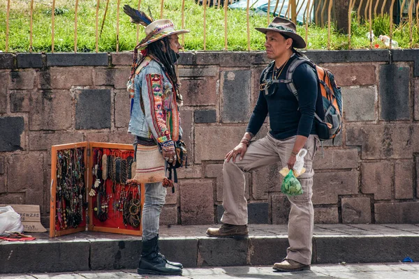 Peru May 2022 Peruvian People Cuzco Indian Man Traditional Clother — ストック写真