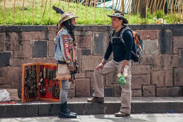 Peru May 2022 Peruvian People Cuzco Indian Man Traditional Clother — Stockfoto