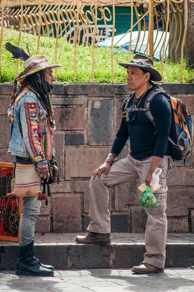 Peru May 2022 Peruvian People Cuzco Indian Man Traditional Clother — ストック写真