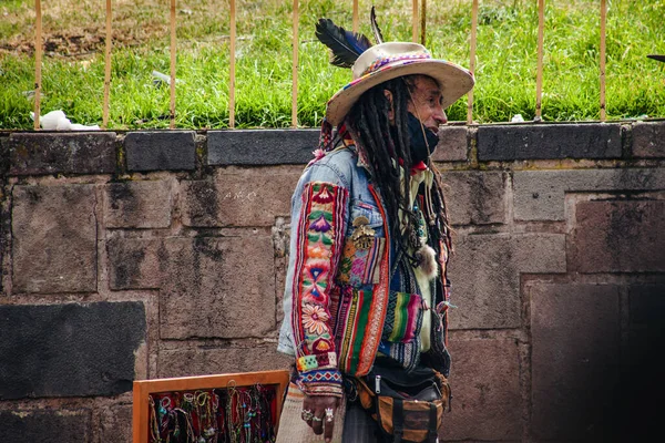 Peru May 2022 Peruvian People Cuzco Indian Man Traditional Clother — Fotografia de Stock