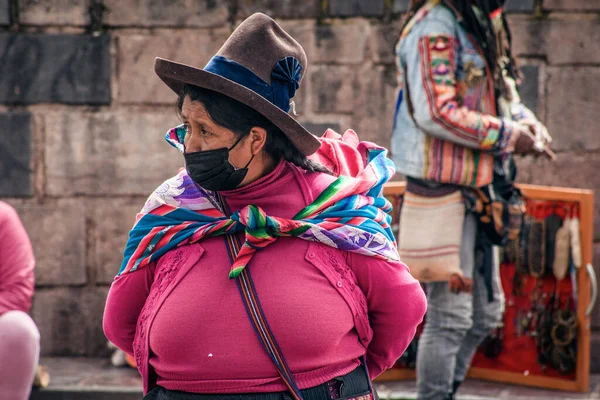 Pérou Mai 2022 Peuple Péruvien Vêtements Traditionnels Cuzco Cusco Pérou — Photo
