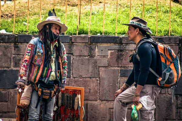 Perú Mayo 2022 Pueblo Peruano Cuzco Hombre Indio Ropa Tradicional — Foto de Stock