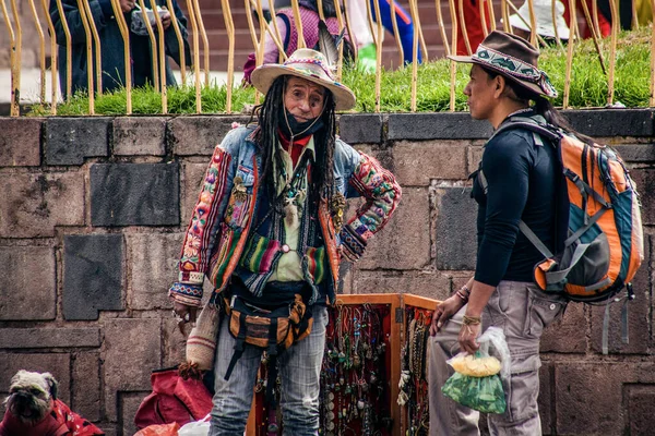 Peru May 2022 Peruvian People Cuzco Indian Man Traditional Clother — Foto de Stock