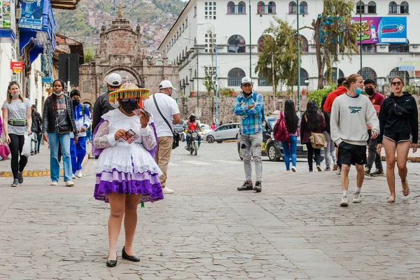 Peru May 2022 Peruvian People Traditional Clothes Cuzco Cusco Peru — Stock Photo, Image