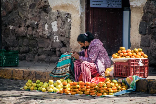 Perú Mayo 2022 Peruanos Con Ropa Tradicional Cuzco Cusco Perú — Foto de Stock