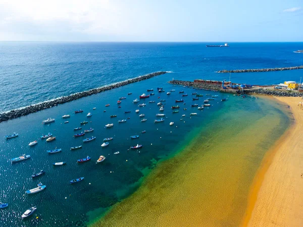 Teresitas Beach Aerial View Taken Drone Tenerife Canary Island Spain — ストック写真