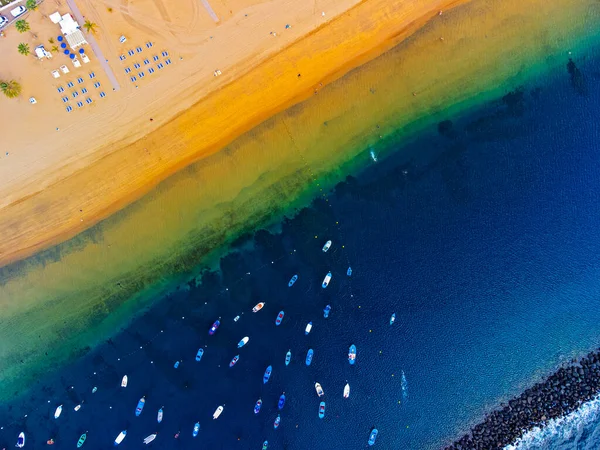 Teresitas Vista Aérea Playa Tomada Con Drone Tenerife Islas Canarias —  Fotos de Stock