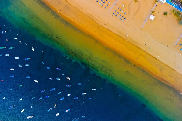 Teresitas Beach Luftaufnahme Aufgenommen Mit Drohne Teneriffa Kanarische Insel Spanien — Stockfoto