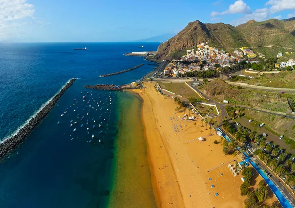 Teresitas Beach Vista Aérea Tomada Com Drone Ilha Canária Tenerife — Fotografia de Stock