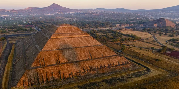 Ανατολή Ηλίου Πάνω Από Την Πυραμίδα Teotihuacan Μεξικό — Φωτογραφία Αρχείου