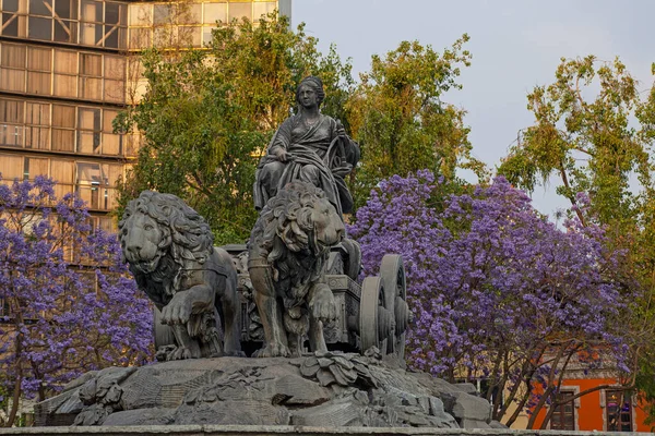 Fountain Cibeles Madrid Square Colonia Roma Mexico City Exact Copy — Stock Photo, Image