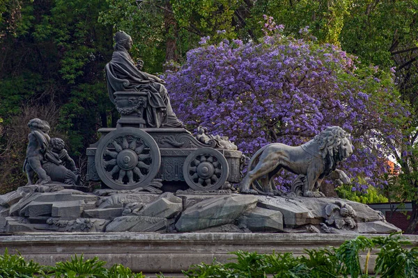 Madrid Meydanı Ndaki Cibeles Çeşmesi Mexico City Deki Colonia Roma — Stok fotoğraf