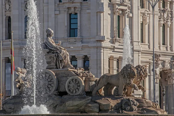 Fontána Cibeles Madridském Náměstí Kolonii Roma Mexico City Přesná Kopie — Stock fotografie