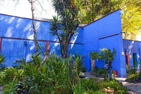 Coyoacan Mexico March 2022 Blue House Und Courtyard Casa Azul — Fotografia de Stock